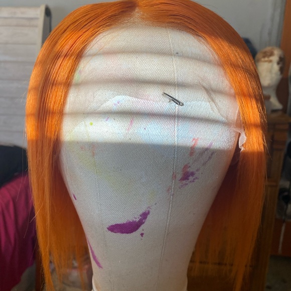 10 inch sunset orange lacefront wig